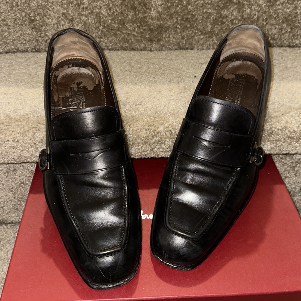 Ferragamo Tramezza Edition 10.5EE Black Loafers